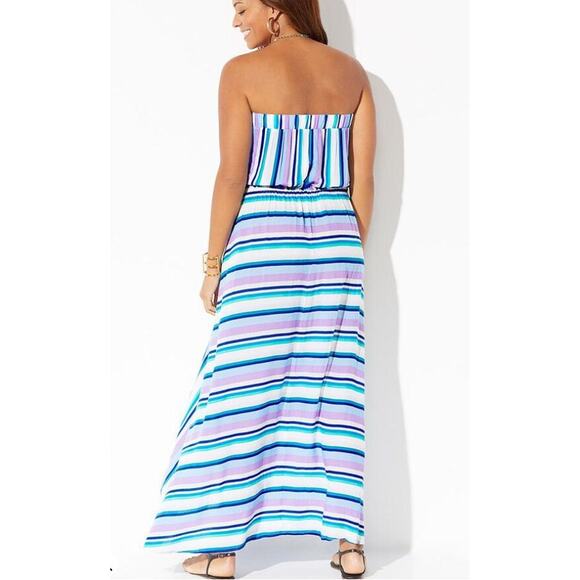 Swimsuits for All Swim Cover Up Maxi Dress Womens Large Riley Beach Striped - Picture 3 of 12